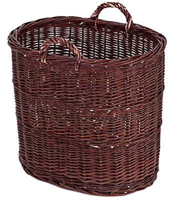 e-wicker24 Alles aus Weide Cesta Portalegna da Interno in Vimini Porta Legna da Interni Fatto a Mano Cesta in Vimini per Legno Cestino per tronchi Ceste per Legna da Interno