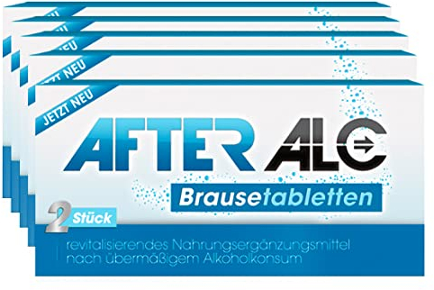 AfterAlc® Recovery Drink | 10 Brausetabletten | mit Elektrolyten, Vitaminen, Inulin & Koffein | Zitronen Geschmack | Magnesium, Kalium, Zink, B-Vitaminen, Vitamin C, Ginseng, Gingko, Ingwer & Guarana