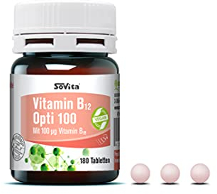 Vitamin B12 Opti 100 | Für eine ergänzende B12-Versorgung | Nahrungsergänzungsmittel | 180 Tabletten
