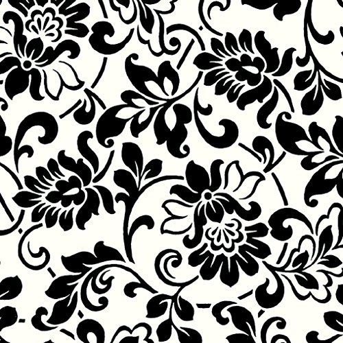Klebefolie Möbelfolie Ornamente Schwarz Weiss 0,45 m x 15 m Bastelfolie Selbstklebefolie