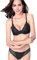 ZUKULIFE Nature Damen Spitzen Push Up BH Unterwäsche Sets - (Schwarz 75C)