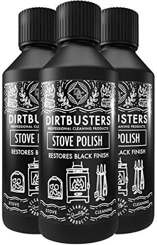 Dirtbusters Stove Polish For Log Burners & Grates Restore To Black, Alternative To Stove Paint (3x250ml)