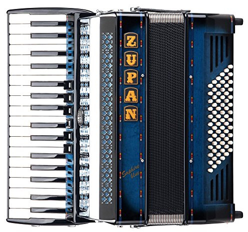 Zupan Saphire III 72 MH Akkordeon Shadow Blue, Saphire Serie, 3-chörig | 34 Diskanttasten, 5+1 Register im Diskant, 72 Bassknöpfe, Stimmplatten in Tipo-a-mano-Qualität, Besonders weite Mensur, 0 kg