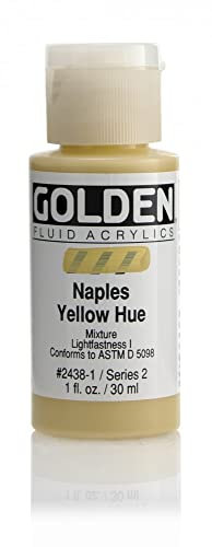 Pro-Art Naples Yellow-Golden Fluid Acrylic, Multicolour, 2.84x2.84x7.62 cm