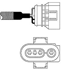 DELPHI ES10568-12B1 Lambdasonde Oxygen O2 Sensor Beheizt Kompatibel mit VW Transporter T4 Bus 70B, 70C, 7DB, 7DK, 70J, 70K, 7DC, 7DJ 0005405917 ES10568 021906265AH