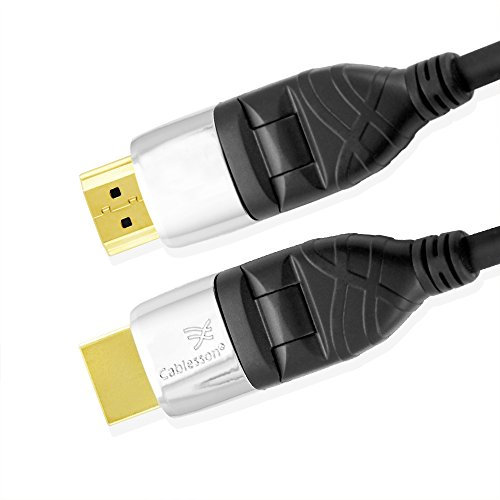 Cablesson Ivuna Flex Plus 13.12 Ft (4m) High Speed HDMI Cable (HDMI Type A, HDMI 2.1/2.0b/2.0a/2.0/1.4) - 4K, 3D, UHD, ARC, Full HD, Ultra HD, 2160p, HDR - rotating and swiveling connectors - Black