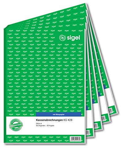 Sigel Ledger Double with Blue Paper A4 2 x 50 Sheets 5 Stück - KG428