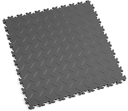 Fortelock PVC Vinyl Bodenfliese | PVC Fliesen Garage | Garagenboden | Werkstattboden | Industry Diamant (Hohe Belastbarkeit) 2010 (Graphit)