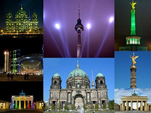 5er Set BERLIN Lentikular-Postkarten (mit Wackeleffekt) mit Bildern vom Festival of Lights u.a. von Brandenburger Tor, Berliner Fernsehturm, Dom etc. bei Tag/Nacht von Edition Colibri