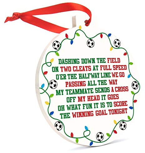 ChalkTalkSPORTS Jingle All The Way Weihnachtsschmuck Weihnachtsdekoration, Fußball, Porzellan Ornamente