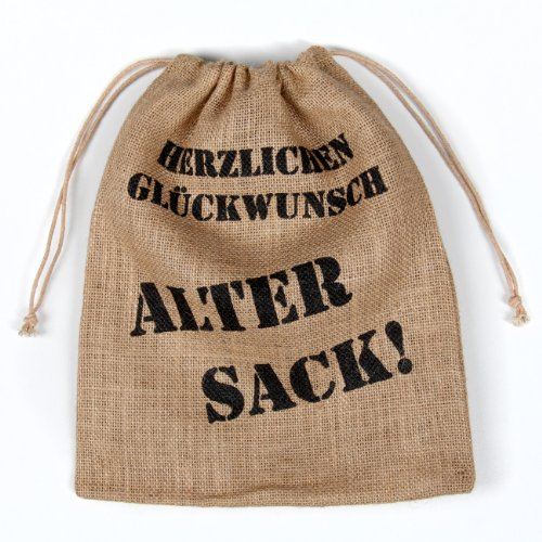 Cera & Toys® Alter Sack Herzlichen Glückwunsch als Geschenkverpackung 100% biologisch abbaubar, umweltfreundlich