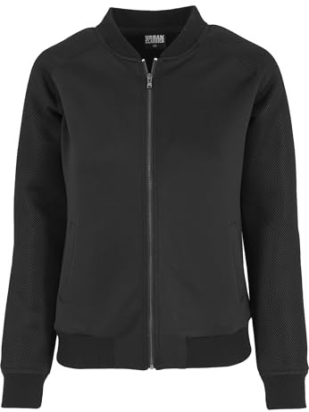 Urban Classics Damen Jacke Ladies Scuba Raglan Mesh Jacket, Sport & Freizeit Jacke für Frauen aus außergewöhnlichem Materialmix