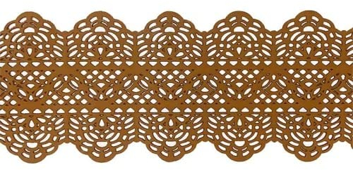 Coximus gebrauchsfertige essbare Spitze für filigrane Spitzen-Deko von Torten | 38 x 8 cm fertige Zucker-Spitze in der Farbe Gold | hochwertiges elastisches Icing fertig zum Gebrauch | Sweet Lace