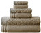 Amrapur Soft 550GSM 100% Combed Cotton Damast-Jacquard-Handtücher mit verzierter Bordüre, 6-teiliges Set, Taupe, Baumwolle, 1 x 1 x 1 cm, 8