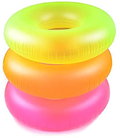 3 Pack Intex Neon Frost Swim Tubes Inflatable 36 Pool Floats and Rings