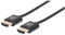 Manhattan 394406 Ultradünnes High Speed HDMI-Kabel mit Ethernet-Kanal (HEC ARC 3D 4K) HDMI-Stecker auf HDMI-Stecker geschirmt schwarz 0,5 m