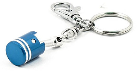 Schlüsselanhänger Kolben blau Biker Custom