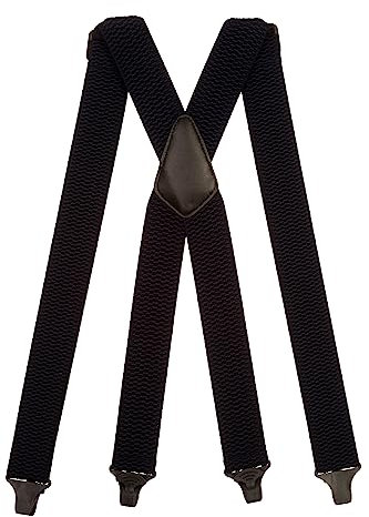 Olata Heavy Duty Hosenträger X-Form mit überkreuzten Trägern/Flughafenfreundliche Herren Hosenträger mit Plastik-Clips – 4cm. Marineblau