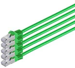Kabelbude.eu Netzwerkkabel Patchkabel Ethernet LAN Kabel CAT 7 S/FTP PIMF Halogenfrei RJ45 Grün 1m