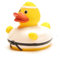 DUCKSHOP I Badeente Karate I Quietscheente I L: 8 cm I inkl. Quietscheentchen-Schlüsselanhänger im Set I Geschenk für Kampfsportler