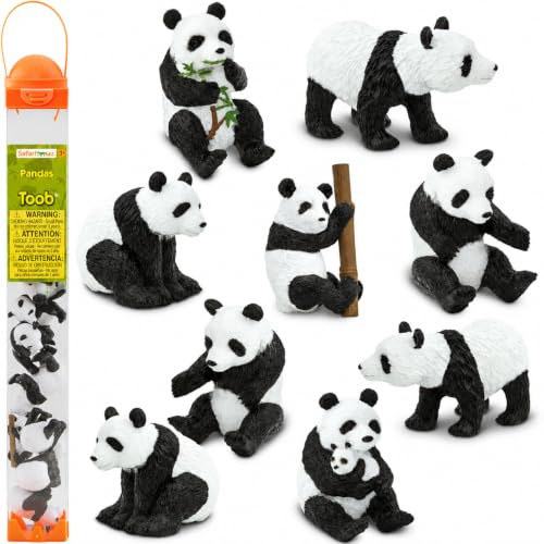 Safari Ltd. Panda TOOB - Set of 9 Hand-Painted Mini Figurines - Educational Toy Figures for Boys, Girls & Kids Ages 3+