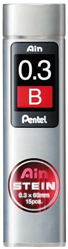 Pentel Ain STEIN C273 Feinmine, 15 Minen je Dose, 0.3 mm, Härtegrad B (12 Dosen)