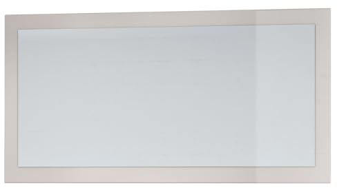 Vladon Spiegel Lima, Made in Germany, Wandspiegel mit Rahmen im modernen Stil, Sandgrau Hochglanz (110 x 52 cm)
