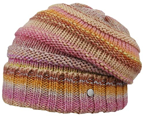 LIERYS Bernardo Oversize Strickmütze Damen/Herren (26 cm lang) - Made in Germany - Wintermütze aus Schurwolle - Long Beanie in One Size 55-63 cm - Mütze mit Umschlag - Winter pink One Size