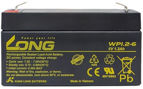 Akku kompatibel LC-R061R3P 6V 1,2Ah wie 1,3Ah AGM Blei wartungsfrei Batterie