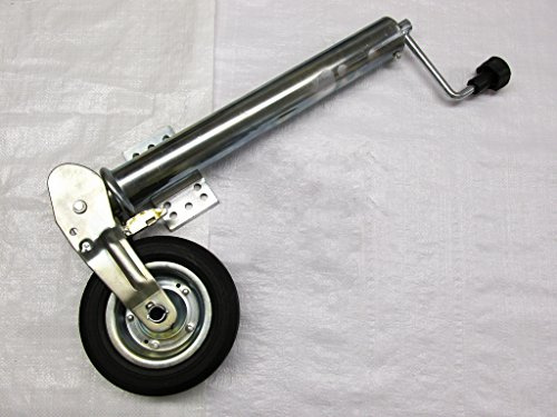 Auto Folding Jockey Wheel with Fixing Bracket 60MM (Telescopic Metal Rim Caravan Trailer Guide)