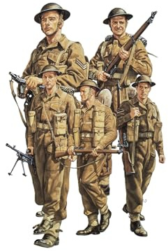 Tamiya Pack of 5 British Infantry WWII 1:35 Plastic Model Figures