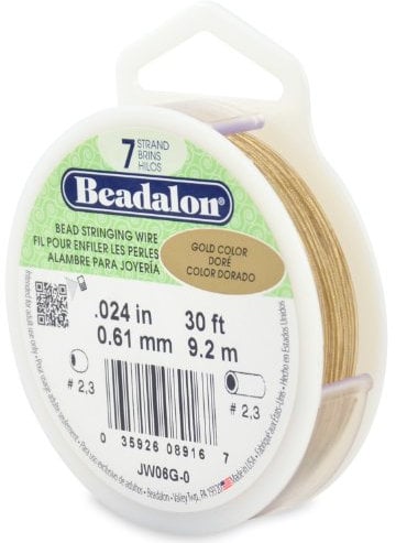 Beadalon Juwelierdraht, Edelstahl, Gold Color, .24 in / 0.61 mm