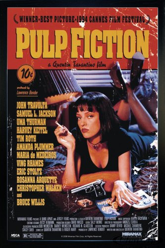 Close Up Pulp Fiction Poster (66x96,5 cm) gerahmt in: Rahmen schwarz