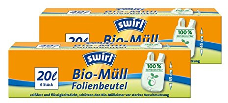 Swirl Bio-Müll-Folienbeutel 20 Liter, mit Tragegriff - 6St. - 2x