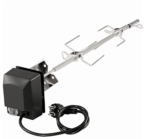 BBQ-Toro Edelstahl Grillspieß Set passend für Weber Spirit Gasgrill | mit 2X Fleischnadeln, Motor, Motorhalterung und Verlängerung | Rotisserie Drehspieß | Grilldrehspieße, Spanferkelgrill
