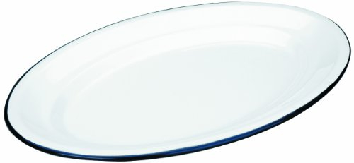 Ibili Bandeja Ovalada 40x27 CMS, Stainless Steel, Blanco y Azul, 40 x 27 x 9 cm