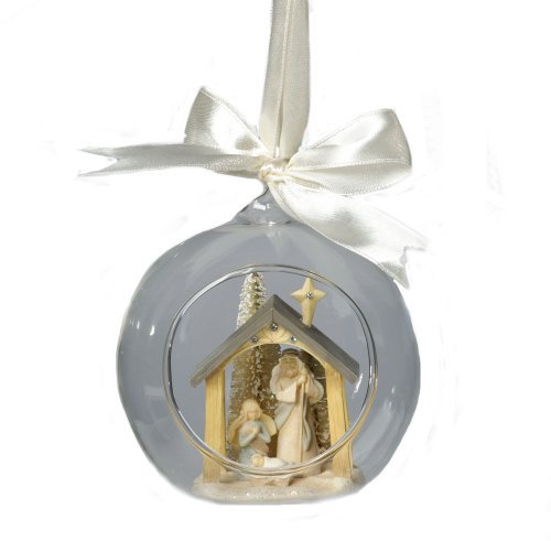 Enesco Foundations Weihnachtskrippe aus Glas, 9,5 cm