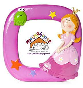 Mousehouse Gifts Cadre Photo Rose céramique avec Une Princesse pour Chambre de Fille ou garderie.