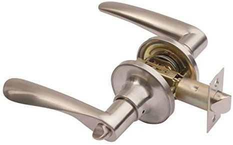 Excel Architectural DP6971 Reversible Privacy Door Handle on Rose Set with Adjustable Latch, Satin Nickel