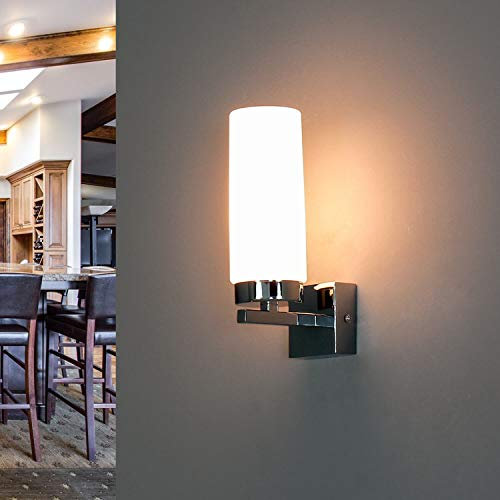 Wandleuchte Bad Spiegel CELTIC in Chrom Edelstahl Glas H:21,5cm E14 IP44 blendarme Badezimmer Wandlampe Badezimmerspiegel Schrank
