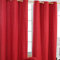 Homescapes 2er Set eifarbige Ösen Gardinen je B137 x L182 cm aus 100% Baumwolle, blickdichte Vorhänge/Dekoschals/Ösenvorhänge für Wohnzimmer oder Küche, rot