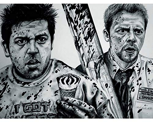 Wee Blue Coo Shaun of the Dead – Simon Pegg, Nick Frost Ungerahmter Druck 30x40 cm