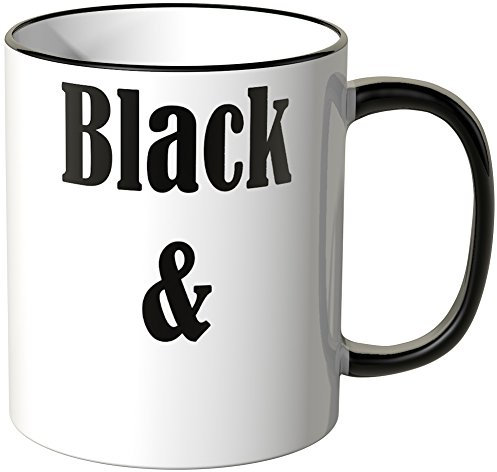 WANDKINGS® Tasse, Spruch Black and White - SCHWARZ