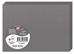 Clairefontaine 2353C Packung mit 25 Doppelkarten Pollen, 210g, in Format C6, 110 x 155mm, dunkelgrau
