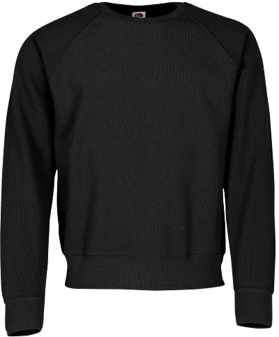 Fruit of the Loom Herren Sweatshirts M L XL XXL 3XL 4XL auch Sets M L XL XXL 3XL 4XL auch Sets 'Raglan Sweat' M,Black