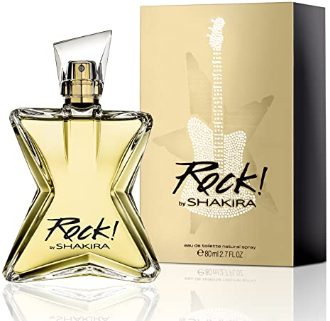 Shakira, Perfumes, Rock by Shakira para Mujer, Larga duración, Fragancia femenina, fresca y dinámica, Notas frutales y florales, Optimo para uso diario, 80 ml
