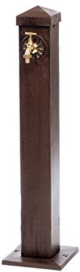 aubaho Standbrunnen Garten Brunnen Antik-Stil Aluminium Braun 93cm Gartenbrunnen