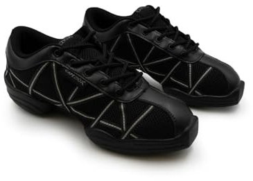 Capezio Web Dansneaker Dance Shoes, Professional Dance Shoe For Many Disciplines, Breathable Shoes For Dance Performances & Practice, Comfortable Dance Trainers For Women - Reflective Silver,Size 7.5