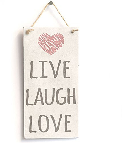'Live Laugh Love' - Cute Home Decor Sign - Handmade Rustic Wooden Door Sign/Plaque