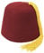 Village Hats Kastanienbrauner Fez Hut mit Goldener Troddel - L